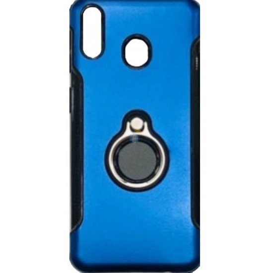 CAPA DE SILICONE COM METAL E ANEL DE DEDO XIAOMI REDMI NOTE 4 AZUL